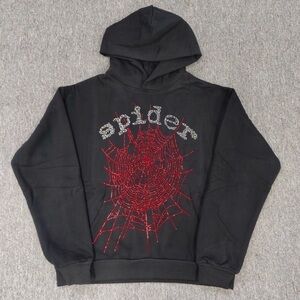 Black and Red OG Spider Hoodie Fits A Size Large